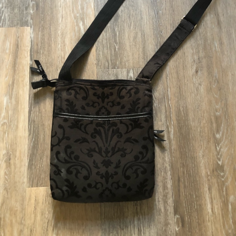 Black on black embroidered thirty one Crossbody